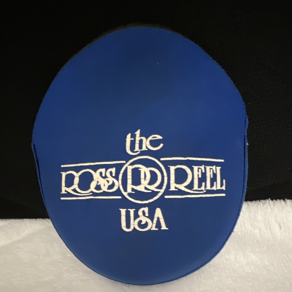 Vintage The Ross Reel USA Blue Neoprene Fly Reel Case Cover Medium 6.25"